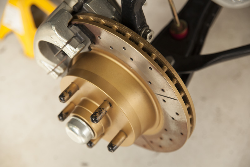 closeup of a disk brake