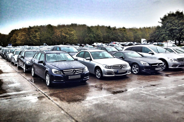 wide shot of a vehicle fleet